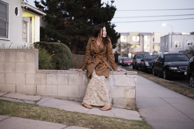 Trench Coats: Surprisingly Great with Long Hippy Dresses